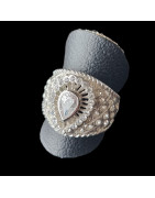Bague Zirconium Cœur Métal rhodié