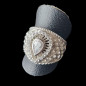 Bague Zirconium Cœur Métal rhodié