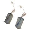 Boucles Labradorite et Zirconium Octogonale Argent 925