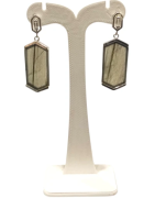 Boucles Labradorite et Zirconium Octogonale Argent 925