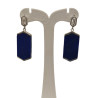 Boucles Lapis-lazuli et Zirconium Octogonale Argent 925