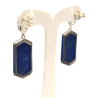 Boucles Lapis-lazuli et Zirconium Octogonale Argent 925