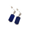 Boucles Lapis-lazuli et Zirconium Octogonale Argent 925
