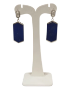 Boucles Lapis-lazuli et Zirconium Octogonale Argent 925