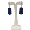 Boucles Lapis-lazuli et Zirconium Octogonale Argent 925