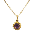 Pendentif Améthyste Facettée avec Chaîne 45cm Argent 925 Plaqué Or
