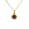 Pendentif Améthyste Facettée avec Chaîne 45cm Argent 925 Plaqué Or