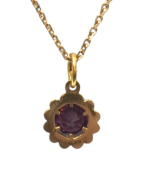 Pendentif Améthyste Facettée avec Chaîne 45cm Argent 925 Plaqué Or
