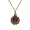 Pendentif Améthyste Facettée avec Chaîne 45cm Argent 925 Plaqué Or "Vermeil"
