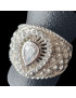 Bague Zirconium Cœur Métal rhodié