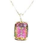 Pendentif Quartz / Topaze Mystique avec Chaîne 45cm Argent 925