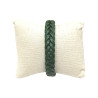 Bracelet Cuir Tressé Vert avec Acier 19,5 + 1,5cm