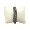 Bracelet Cuir Tressé Gris avec Acier 19,5 + 1,5cm