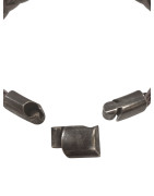 Bracelet Cuir Tressé Gris avec Acier 19,5 + 1,5cm