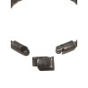 Bracelet Cuir Tressé Gris avec Acier 19,5 + 1,5cm