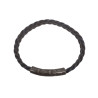 Bracelet Cuir Tressé Bleu avec Acier 19,5 + 1,5cm