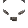 Bracelet Cuir Tressé Bleu avec Acier 19,5 + 1,5cm