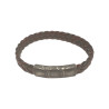 Bracelet Cuir Tressé Rouge avec Acier 19,5 + 1,5cm