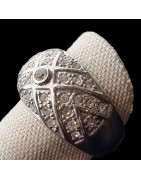 Bague Zirconium Métal rhodié Taille 60