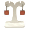 Boucles Agate de Feu Carrée Facettée Argent 925