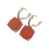 Boucles Agate de Feu Carrée Facettée Argent 925