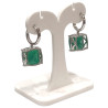 Boucles Agate Verte Carrée Facettée Argent 925