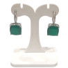 Boucles Agate Verte Carrée Facettée Argent 925