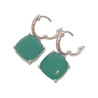 Boucles Agate Verte Carrée Facettée Argent 925