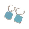 Boucles Calcédoine Carrée Facettée Argent 925