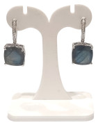 Boucles Labradorite Carrée Facettée Argent 925
