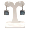 Boucles Labradorite Carrée Facettée Argent 925