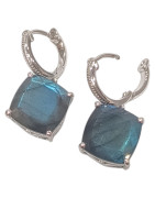 Boucles Labradorite Carrée Facettée Argent 925