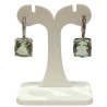 Boucles Quartz Vert Carré Facetté Argent 925