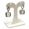 Boucles Quartz Vert Carré Facetté Argent 925