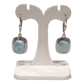 Boucles Larimar Rectangulaire Argent 925