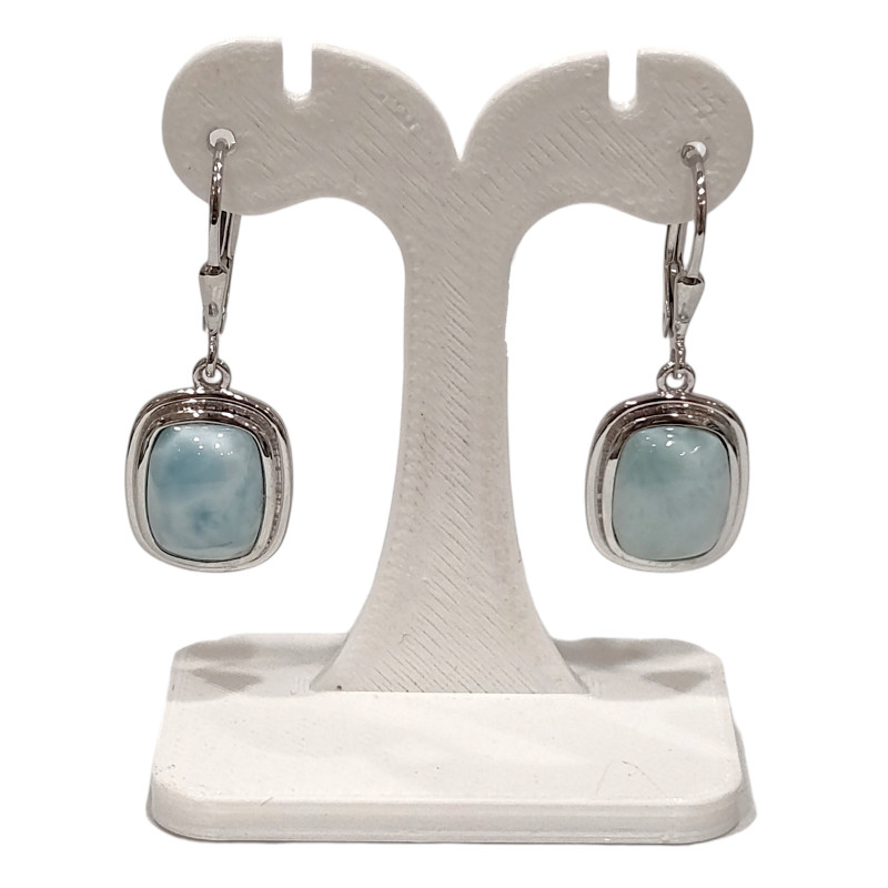 Boucles Larimar Rectangulaire Argent 925