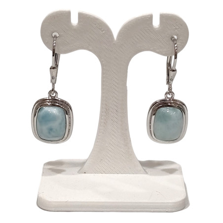 Boucles Larimar Rectangulaire Argent 925