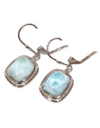 Boucles Larimar Rectangulaire Argent 925