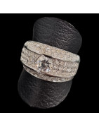 Bague Zirconium Métal rhodié