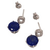 Boucles Lapis-lazuli et Topaze Blanche Ronde Facettée Argent 925