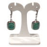 Boucles Amazonite Zèbre Rectangulaire Argent 925