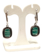 Boucles Amazonite Zèbre Rectangulaire Argent 925