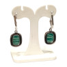 Boucles Amazonite Zèbre Rectangulaire Argent 925