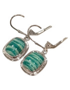 Boucles Amazonite Zèbre Rectangulaire Argent 925