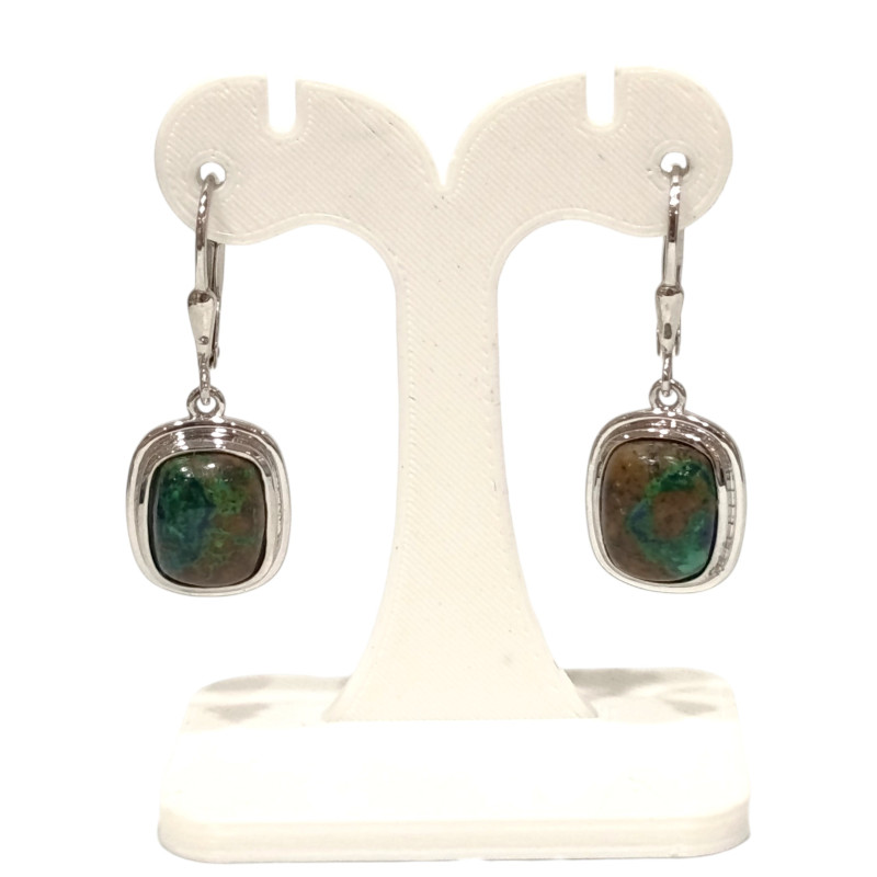 Boucles Chrysocolle Rectangulaire Argent 925