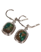 Boucles Chrysocolle Rectangulaire Argent 925