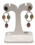 Boucles Tourmaline Multi couleurs Argent 925