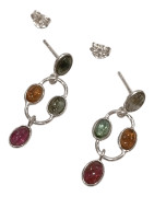 Boucles Tourmaline Multi couleurs Argent 925