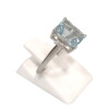 Bague Aigue Marine et Topaze Blanche Rectangulaire Facettée Argent 925 Taille 51