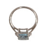 Bague Aigue Marine et Topaze Blanche Rectangulaire Facettée Argent 925 Taille 51